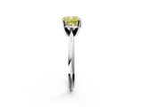 White gold Fancy Yellow Cushion  Cut Solitaire Ring with Four-Prong Setting on a Classic Band_115