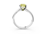 White gold Fancy Yellow Cushion  Cut Solitaire Ring with Four-Prong Setting on a Classic Band_128