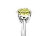 White gold Fancy Yellow Cushion  Cut Solitaire Ring with Four-Prong Setting on a Classic Band_130