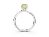 White gold Fancy Yellow Cushion  Cut Solitaire Ring with Thin Band and Four-Prong Setting_19