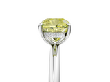 White gold Fancy Yellow Cushion  Cut Solitaire Ring with Thin Band and Four-Prong Setting_21