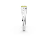 White gold Fancy Yellow Cushion Cut Solitaire Tension Set Diamond Ring with Split Shank Band_26