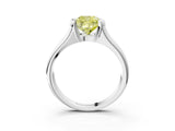 White gold Fancy Yellow Cushion Cut Solitaire Tension Set Diamond Ring with Split Shank Band_27