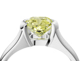 White gold Fancy Yellow Cushion Cut Solitaire Tension Set Diamond Ring with Split Shank Band_28