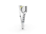 White gold Fancy Yellow Cushion Cut Solitaire Tension-Set Diamond Split Shank Ring_2