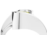 White gold Fancy Yellow Cushion Cut Solitaire Tension-Set Diamond Split Shank Ring_4