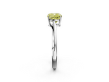 White gold Fancy Yellow Cushion  Cut Solitaire Twist Band Ring with Four-Prong Setting_25