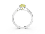 White gold Fancy Yellow Cushion  Cut Solitaire Twist Band Ring with Four-Prong Setting_26