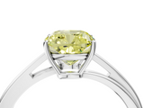 White gold Fancy Yellow Cushion  Cut Solitaire Twist Band Ring with Four-Prong Setting_27