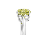 White gold Fancy Yellow Cushion  Cut Solitaire Twist Band Ring with Four-Prong Setting_8