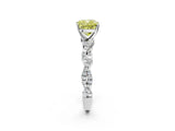 White gold Fancy Yellow Cushion Cut Solitaire Twisted Pave Band with Four-Prong Setting_17