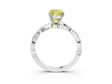 White gold Fancy Yellow Cushion Cut Solitaire Twisted Pave Band with Four-Prong Setting_18