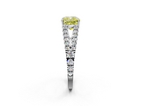 White gold Fancy Yellow Cushion  Cut Split Shank Pave Diamond Engagement Ring with Four-Prong Setting_26
