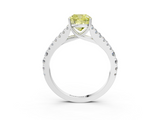 White gold Fancy Yellow Cushion  Cut Split Shank Pave Diamond Engagement Ring with Four-Prong Setting_27