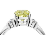 White gold Fancy Yellow Cushion  Cut Three-Stone Channel Set Ring with Bar Prongs_63