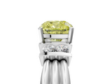 White gold Fancy Yellow Cushion  Cut Three-Stone Channel Set Ring with Bar Prongs_64
