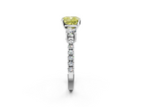 White gold Fancy Yellow Cushion  Cut Three-Stone Diamond Pavé Band with Prong Setting_19