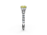 White gold Fancy Yellow Cushion  Cut Three-Stone Diamond Pave Band with Prong Setting_35