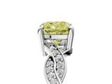 White gold Fancy Yellow Cushion  Cut Twisted Pavé Band Solitaire Ring with Four-Prong Setting_60