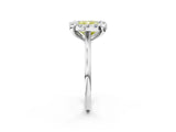 White gold Fancy Yellow Cushion  Diamond Cluster Halo Solitaire with Four-Prong Setting_107