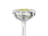 White gold Fancy Yellow Cushion  Diamond Cluster Halo Solitaire with Four-Prong Setting_110