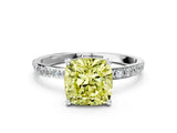 White gold Fancy Yellow Cushion  Diamond Pavé Band with Six-Prong Setting_27