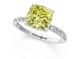 White gold Fancy Yellow Cushion  Diamond Pavé Band with Six-Prong Setting_28