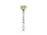 White gold Fancy Yellow Cushion  Diamond Pavé Band with Six-Prong Setting_29