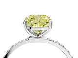 White gold Fancy Yellow Cushion  Diamond Pavé Band with Six-Prong Setting_31