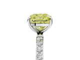 White gold Fancy Yellow Cushion  Diamond Pavé Band with Six-Prong Setting_32