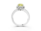 White gold Fancy Yellow Cushion  Diamond Solitaire Ring with Shared Prong Pavé Band_16