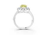 White gold Fancy Yellow Cushion  Halo Cluster Diamond Engagement Ring with Solitaire Band and Prong Setting_52