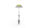 White gold Fancy Yellow Cushion  Halo Diamond Engagement Ring with Solitaire Band and Four-Prong Setting_23