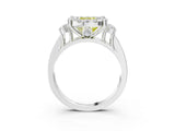 White gold Fancy Yellow Cushion  Halo Diamond Engagement Ring with Split Shank and Four-Prong Setting_58