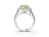 White gold Fancy Yellow Cushion  Halo Diamond Engagement Ring with Split Shank and Prong Setting_57