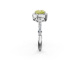 White gold Fancy Yellow Cushion  Halo Diamond Pavé Band Ring with Prong Setting_22