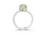 White gold Fancy Yellow Cushion  Halo Diamond Pave Band Ring with Four-Prong Setting_18