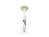 White gold Fancy Yellow Cushion  Halo Diamond Ring with Cathedral Band and Four-Prong Setting_50