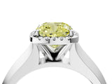 White gold Fancy Yellow Cushion  Halo Diamond Ring with Cathedral Band and Four-Prong Setting_53