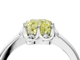 White gold Fancy Yellow Cushion  Halo Diamond Ring with Round Cluster Setting, Solitaire Band, and Four-Prong Setting_53