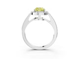 White gold Fancy Yellow Cushion  Halo Pavé Diamond Engagement Ring with Bezel Setting_53