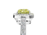 White gold Fancy Yellow Cushion  Halo Pavé Diamond Engagement Ring with Bezel Setting_54