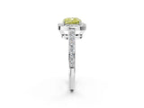 White gold Fancy Yellow Cushion  Halo Pavé Diamond Engagement Ring with Bezel Setting_55