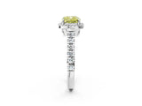 White gold Fancy Yellow Cushion  Halo Pavé Diamond Engagement Ring with Four-Prong Setting_28