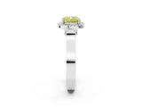White gold Fancy Yellow Cushion  Halo Pave Split Shank Prong Setting Ring_89
