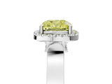 White gold Fancy Yellow Cushion  Halo Pave Split Shank Prong Setting Ring_92