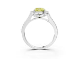 White gold Fancy Yellow Cushion  Halo Round Diamond Pave Band with Four-Prong Setting_58
