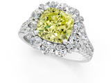 White gold Fancy Yellow Cushion  Halo Split Shank Diamond Engagement Ring with Pave Band and Four-Prong Setting_55