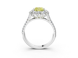 White gold Fancy Yellow Cushion  Halo Split Shank Diamond Engagement Ring with Pave Band and Four-Prong Setting_57