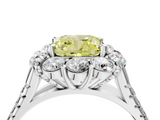 White gold Fancy Yellow Cushion  Halo Split Shank Diamond Engagement Ring with Pave Band and Four-Prong Setting_58